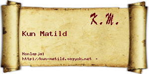 Kun Matild névjegykártya